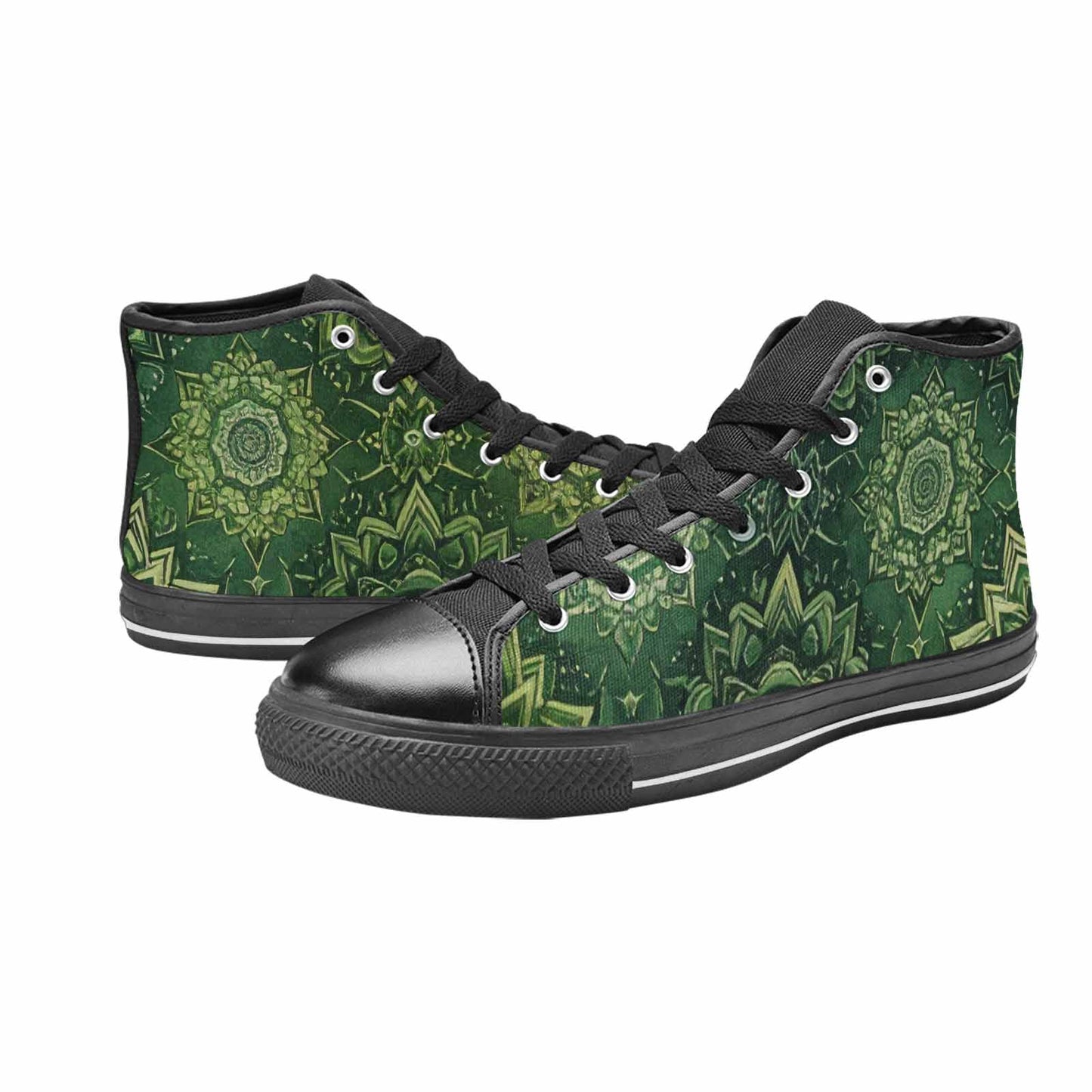 WOMEN'S Mandala High Top Canvas Neon Fantasy Custom Shoes