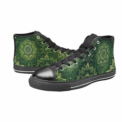 WOMEN'S Mandala High Top Canvas Neon Fantasy Custom Shoes