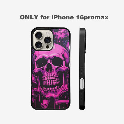 iPhone 16 Pro Max Case — Pink Purple Skeletons Neon Drip Melting, Unique Phone Case Design