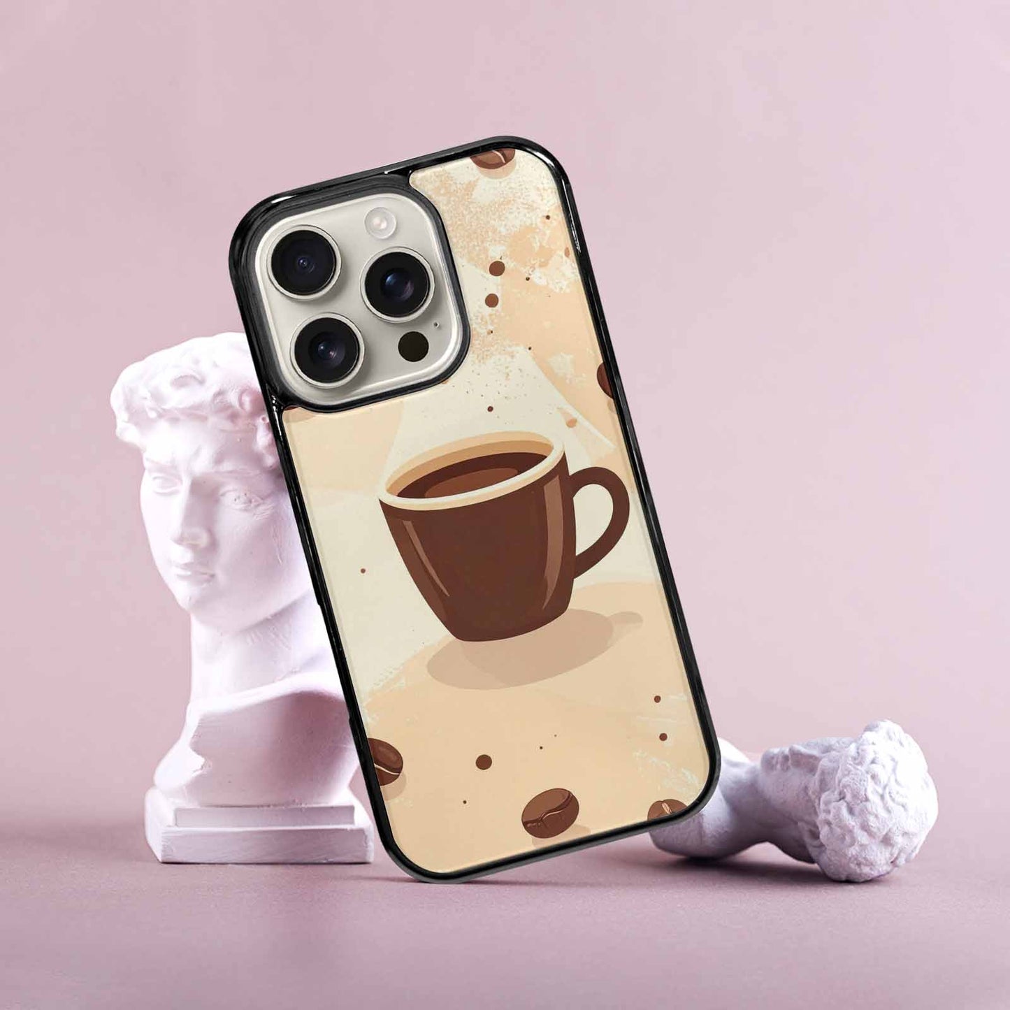 iPhone 16 Pro Case — Coffee Cup And Bean Pattern Seamless, Custom Made Phone Cover