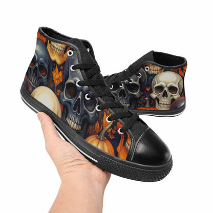 MEN'S Skulls - Halloween High Top Canvas Grunge Custom Shoes