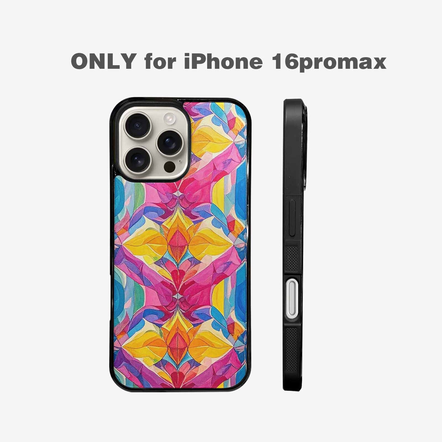 iPhone 16 Pro Max Case — Pansexual Flag Color Theme Small Rainbow, Custom Made Phone Cover
