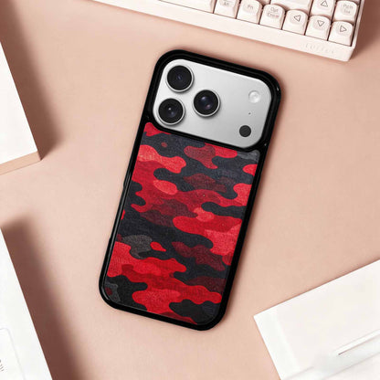 iPhone 17 Pro Case — Tactical Camo Red Black Custom Camo, Personalized Phone Case