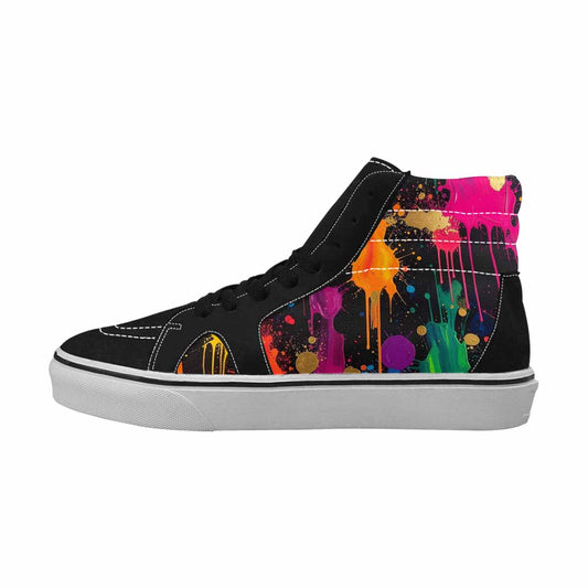 MEN'S Paint Splatter High Top Canvas Dark Academia Custom Shoes