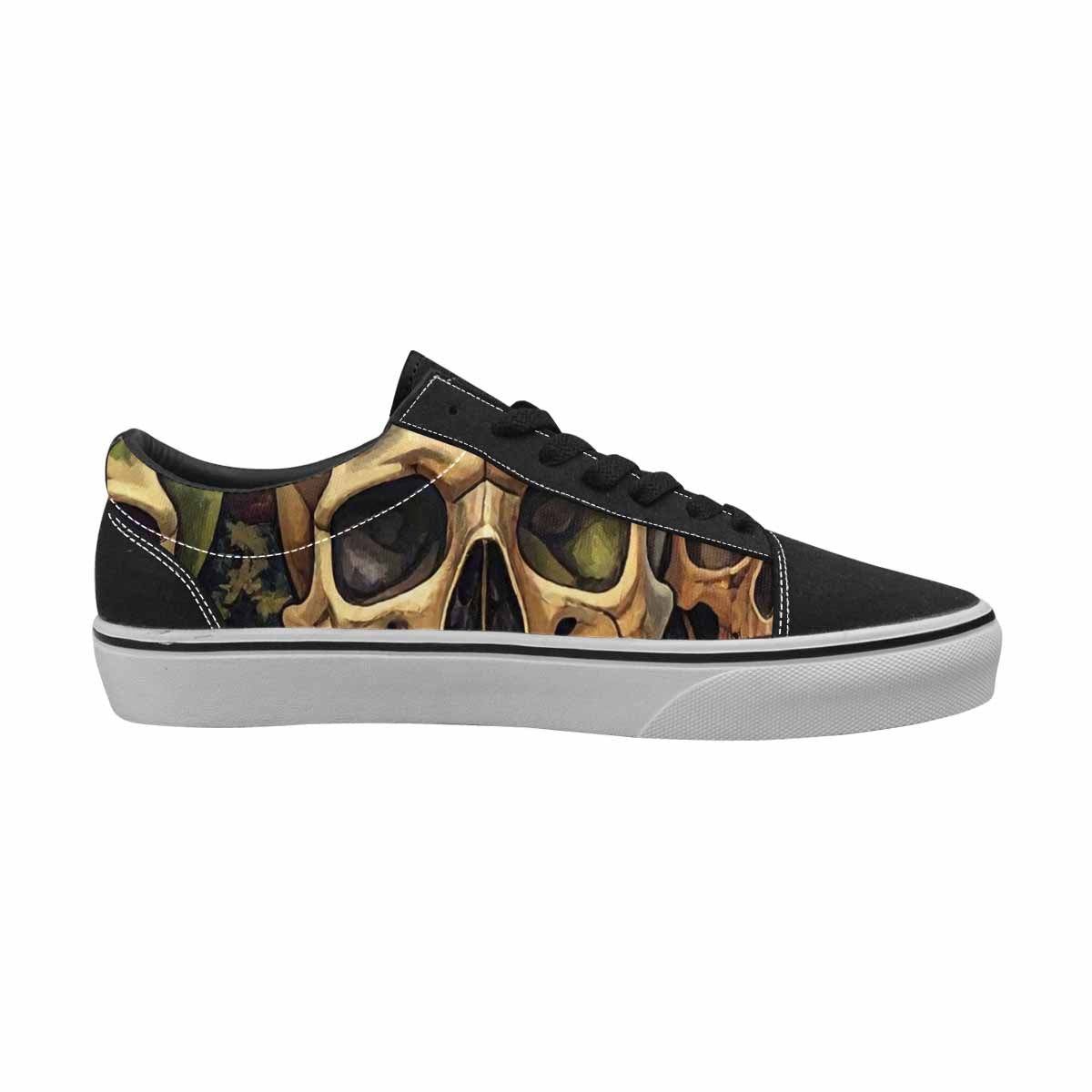 WOMEN'S Skulls × Camo Skulls Lace-Up Canvas Aesthetic Custom Shoes