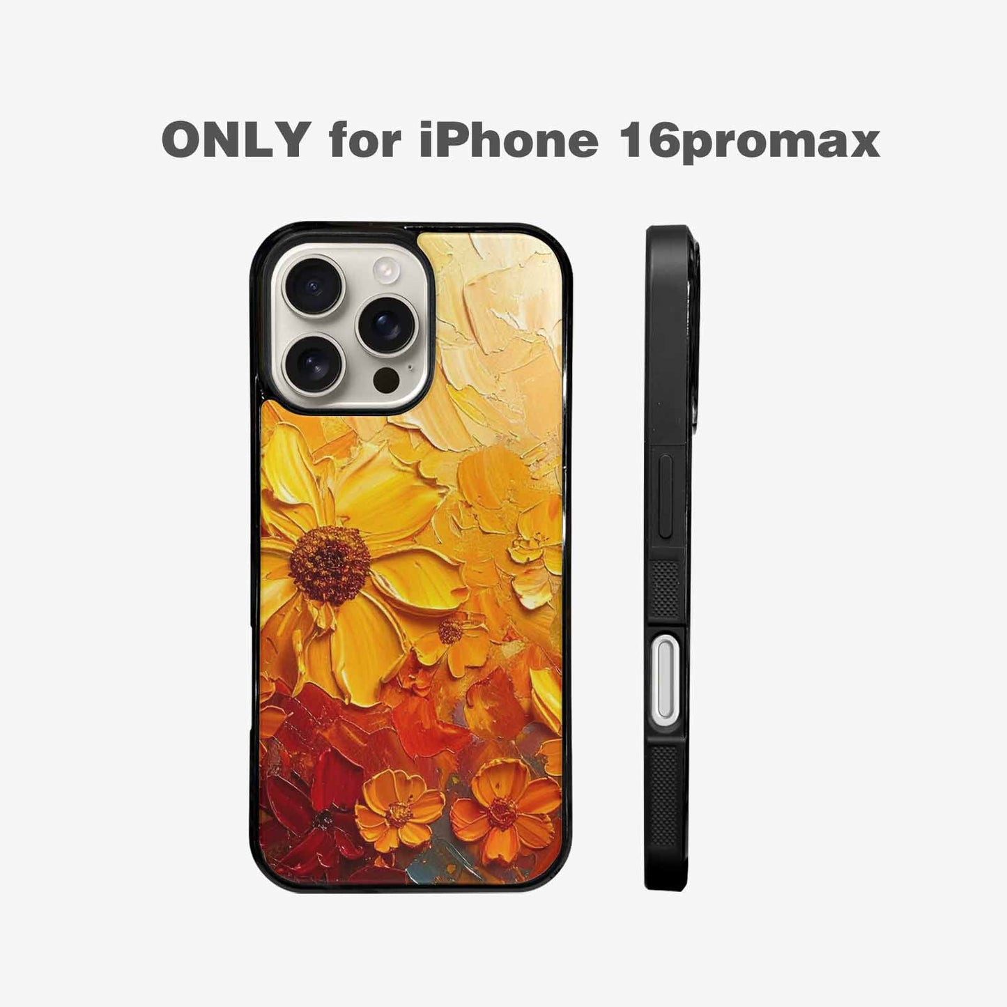 iPhone 16 Pro Max Case — Impressionist Sunflower Brushstroke Pattern Hundreds Of, Personalized Phone Case
