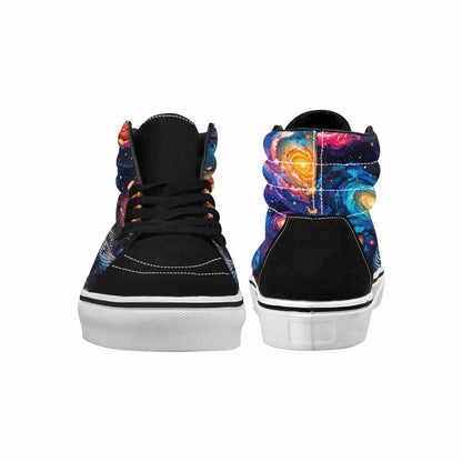 WOMEN'S Galaxy Snake Print High Top Canvas Wallpaper Art Custom Shoes