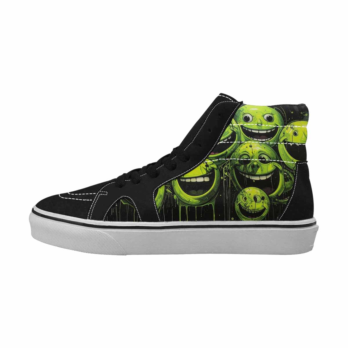 MEN'S Melting Moon Smiley High Top Canvas Aesthetic Custom Shoes