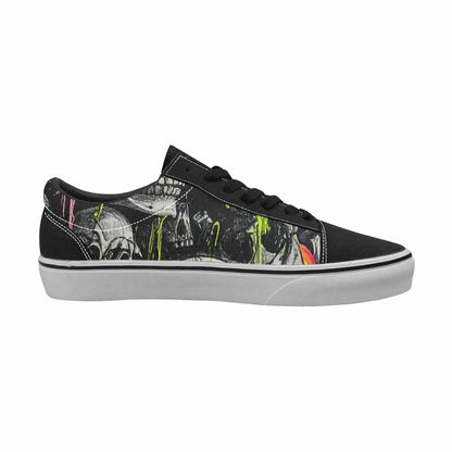 WOMEN'S Rainbow From Skull S Lace-Up Canvas Wallpaper Art Sneakers