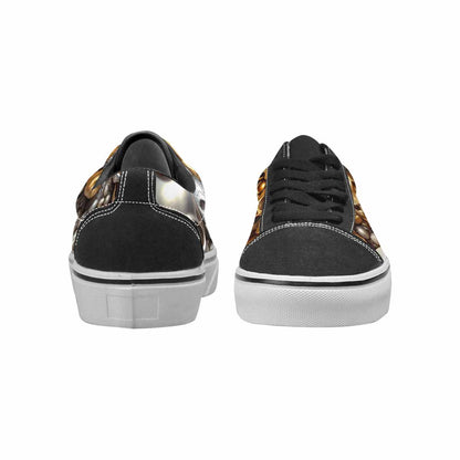 WOMEN'S Skulls - Metallic-Chrome- Canvas Lace-Up Neon Fantasy Sneakers