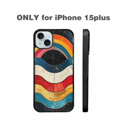 iPhone 15 Plus Case — Retro Wave Scallop Stripe Small Lma, Custom Print Case Cover