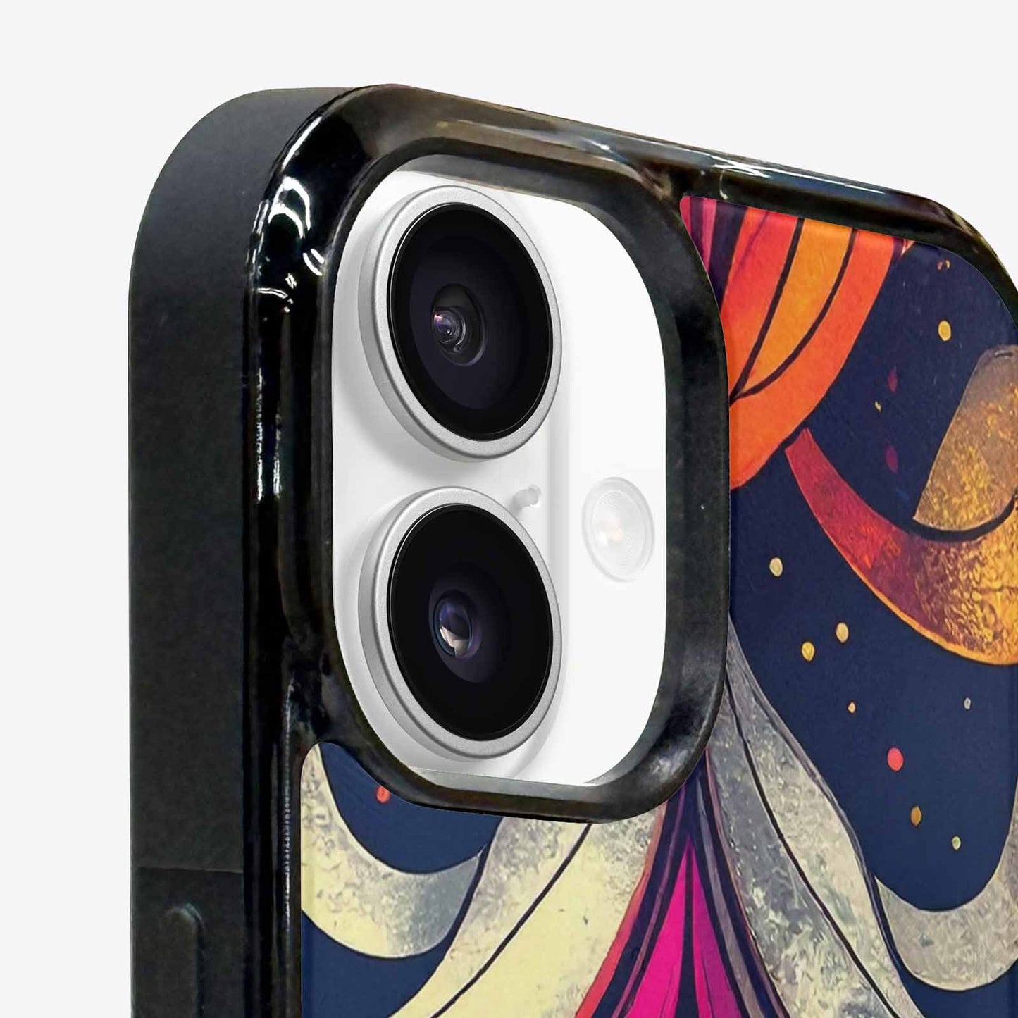 iPhone 16 Plus Case — 1970s Disco Cartoon Art Pattern, Custom Phone Case