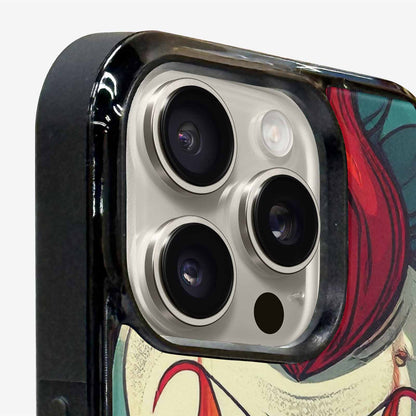 iPhone 16 Pro Max Case — Evil Circus Heads Faces Overlapping Patterns, Personalized Phone Case