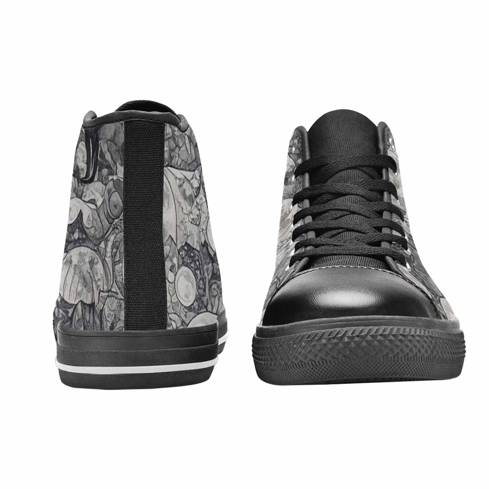 WOMEN'S Wolves Everywhere Collage High Top Canvas Neon Fantasy Shoes