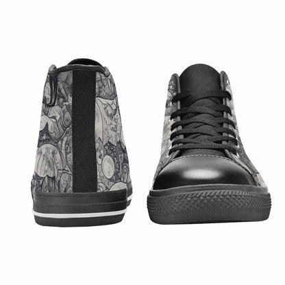 WOMEN'S Wolves Everywhere Collage High Top Canvas Neon Fantasy Shoes
