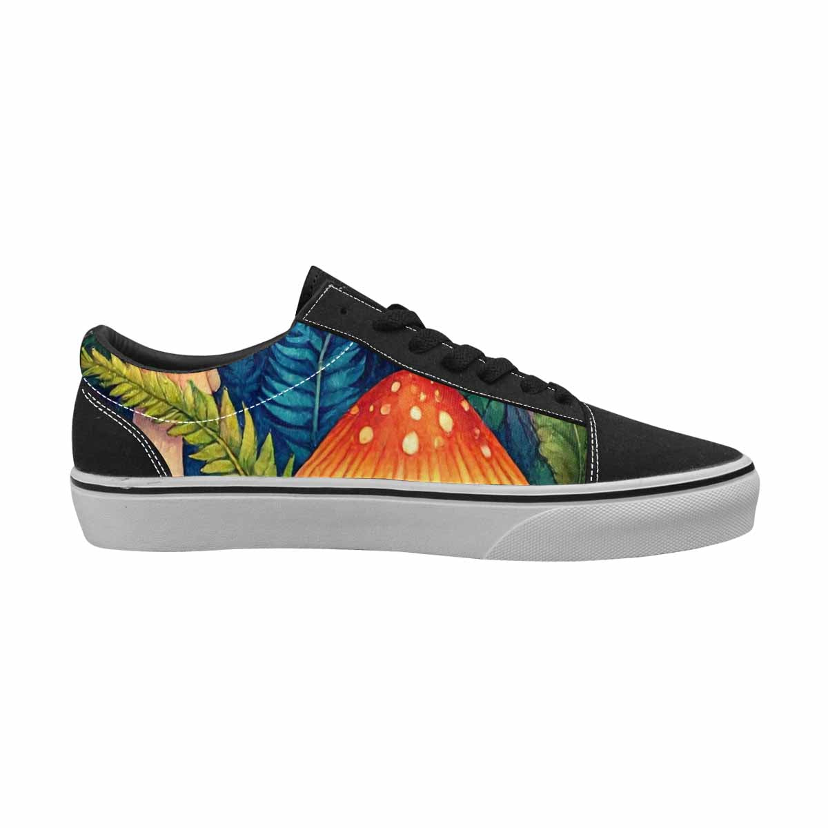 WOMEN'S Mushrooms  Botanical Mushrooms Lace-Up Canvas Dark Academia Custom Sneakers