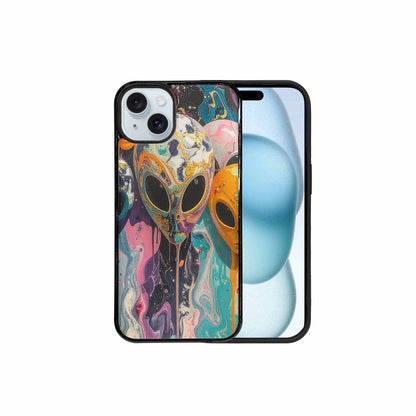 iPhone 15 Plus Case — Aliens Marblealiens Pattern Dng Personalized Phone, Custom Printed Phone Case