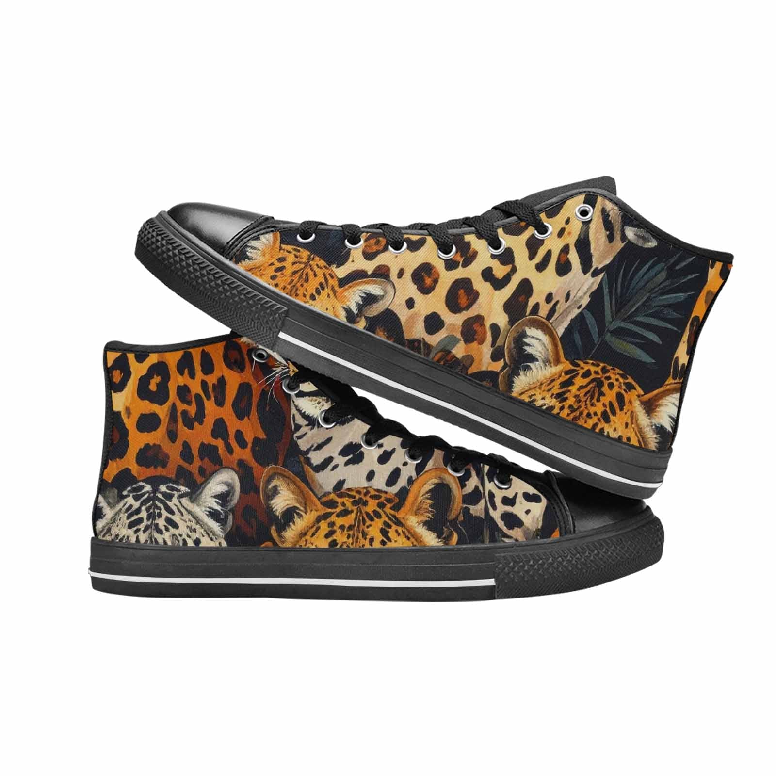 MEN'S Animal Print High Top Canvas Vibrant Chaos Custom Sneakers