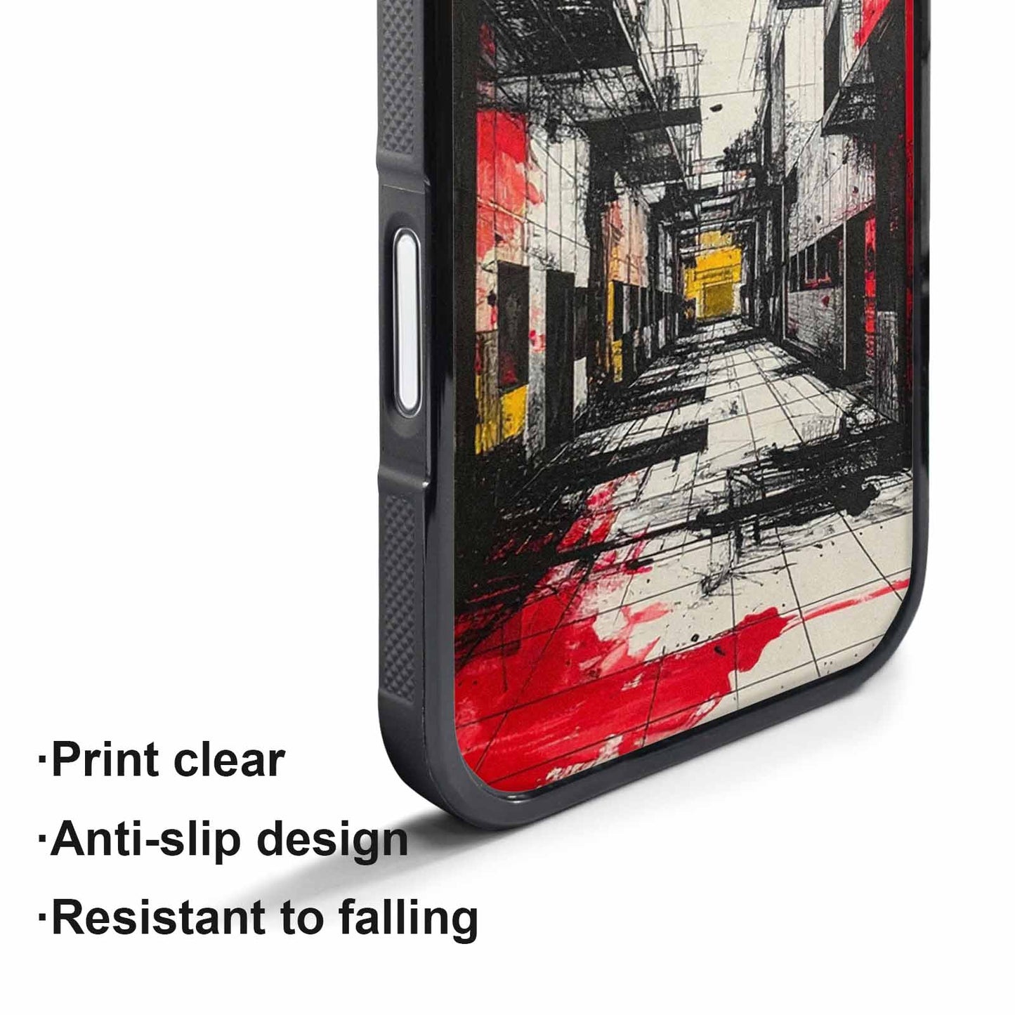 iPhone 17 Air Case — Black Red Ink Liminal Space Galaxy, Original Design Phone Case