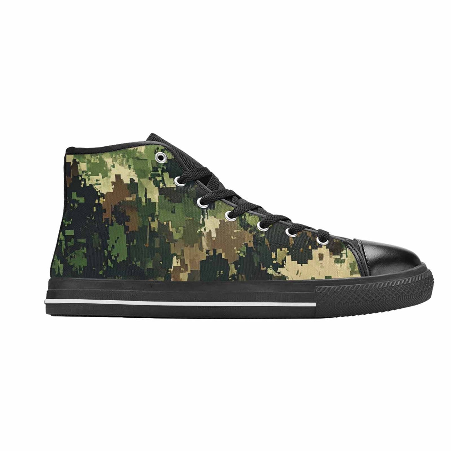 MEN'S Military Camouflage Blotch High Top Canvas Grunge Custom Sneakers