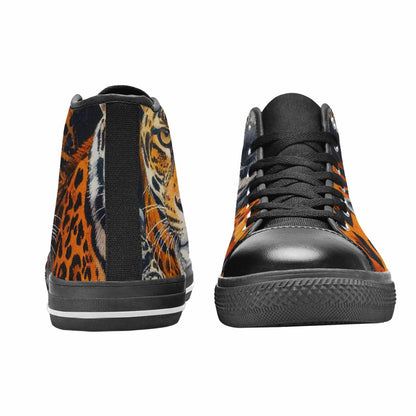 WOMEN'S Animal Print High Top Canvas Dark Academia Custom Shoes