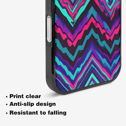 iPhone 16 Plus Case — Psychedelic Chevron Vortex, Custom Phone Case