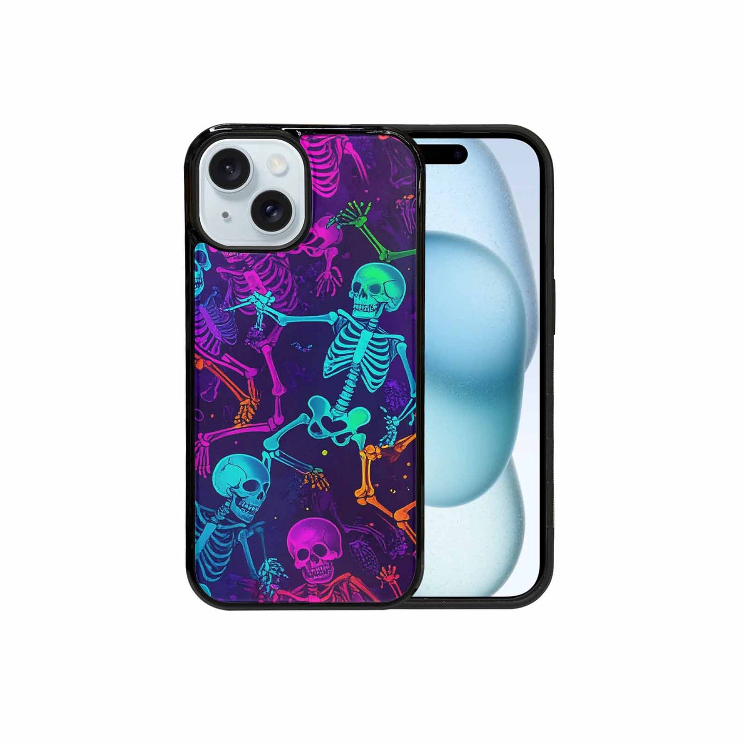 iPhone 15 Case — Glowing Skeleton Pattern Hundreds Of Small, Original Design Phone Case