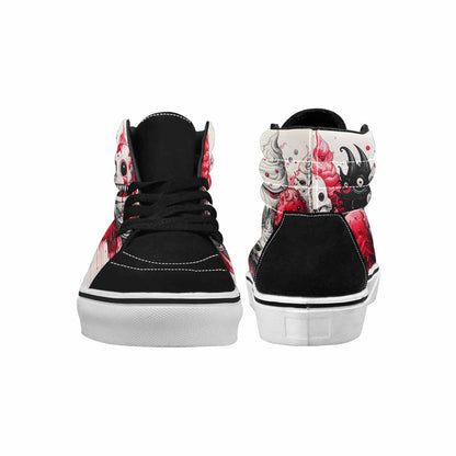 MEN'S Ice Cream Monsters (black High Top Canvas Grunge Custom Shoes