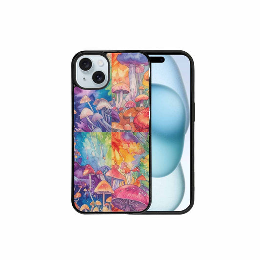iPhone 15 Plus Case — Mushrooms Tie Dyemushrooms Pat 6t6 Personalized, Custom Made Phone Cover