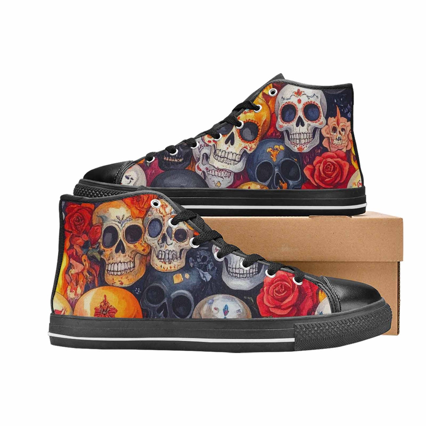 WOMEN'S Skull High Top Canvas Y2K Sneakers