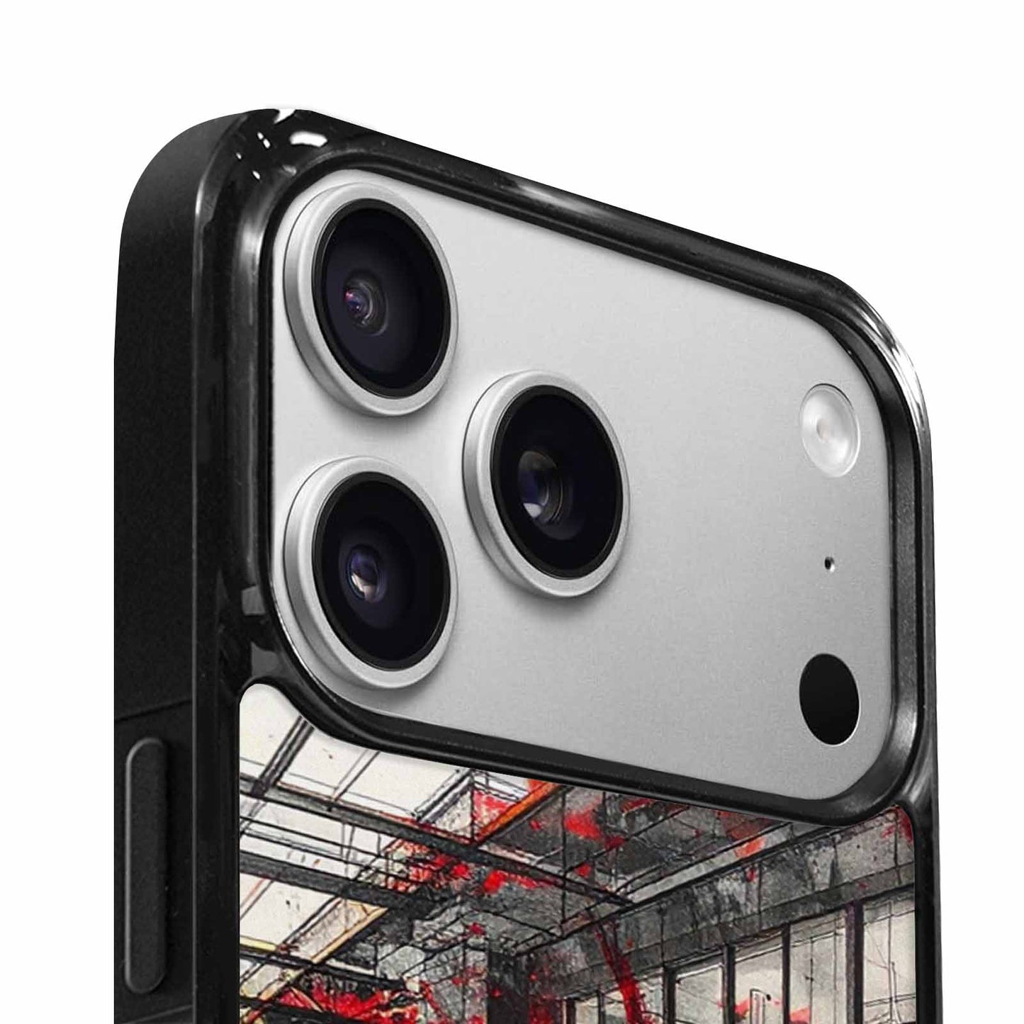 iPhone 17 Pro Case — Black Red Ink Liminal Space Galaxy, Custom Phone Case