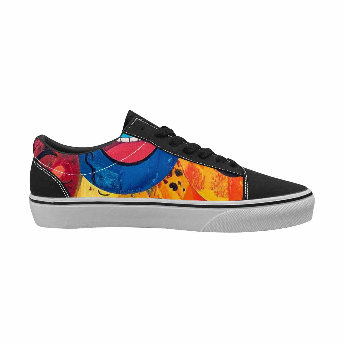 WOMEN'S Smiley Faces  Animal Lace-Up Canvas Grunge Custom Shoes