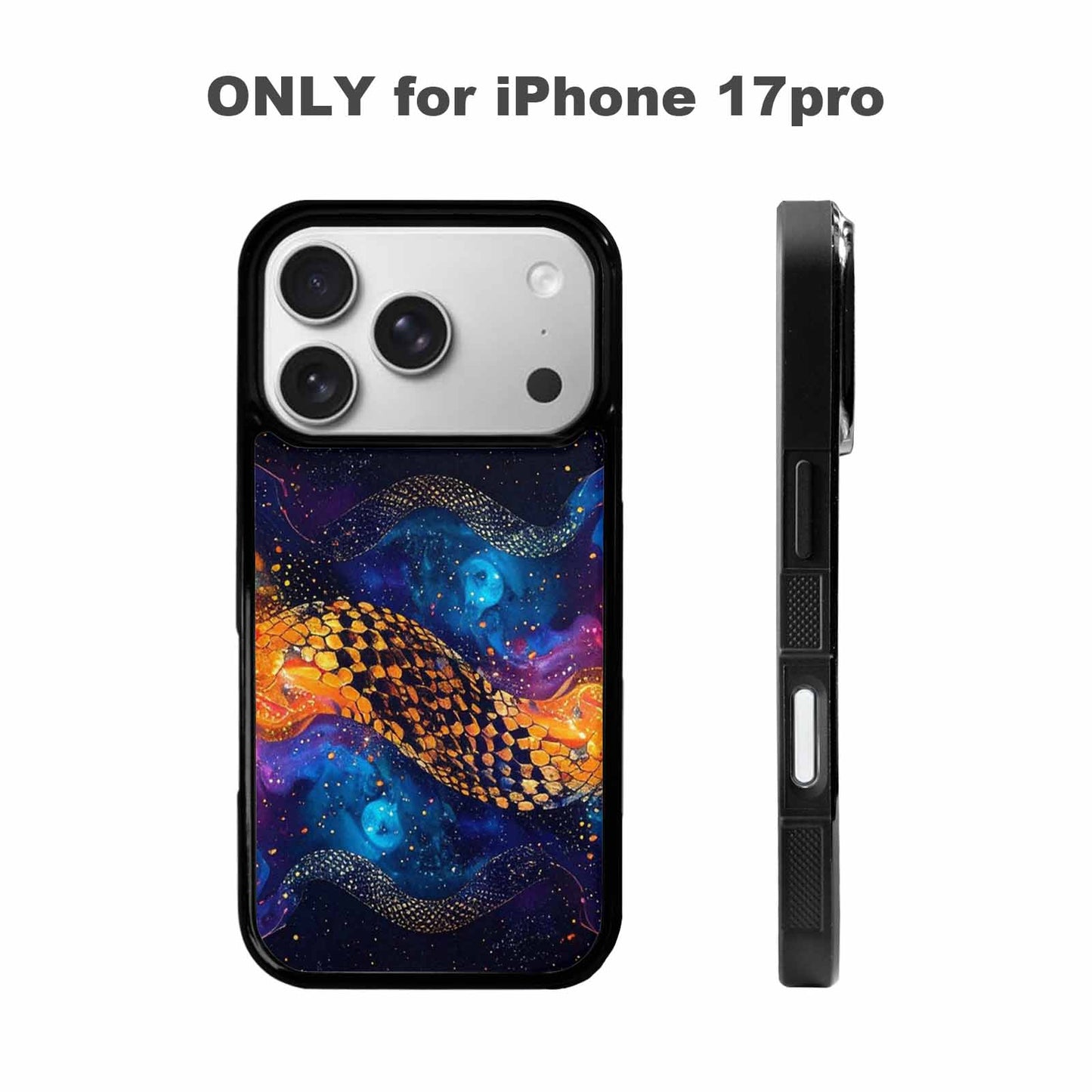 iPhone 17 Pro Case — Galaxy Snake Print Galaxy Space, Custom Phone Case