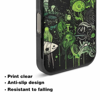 iPhone 16 Pro Max Case — Sea Creature Burst Black Green Ink, Custom Designed Case Cover