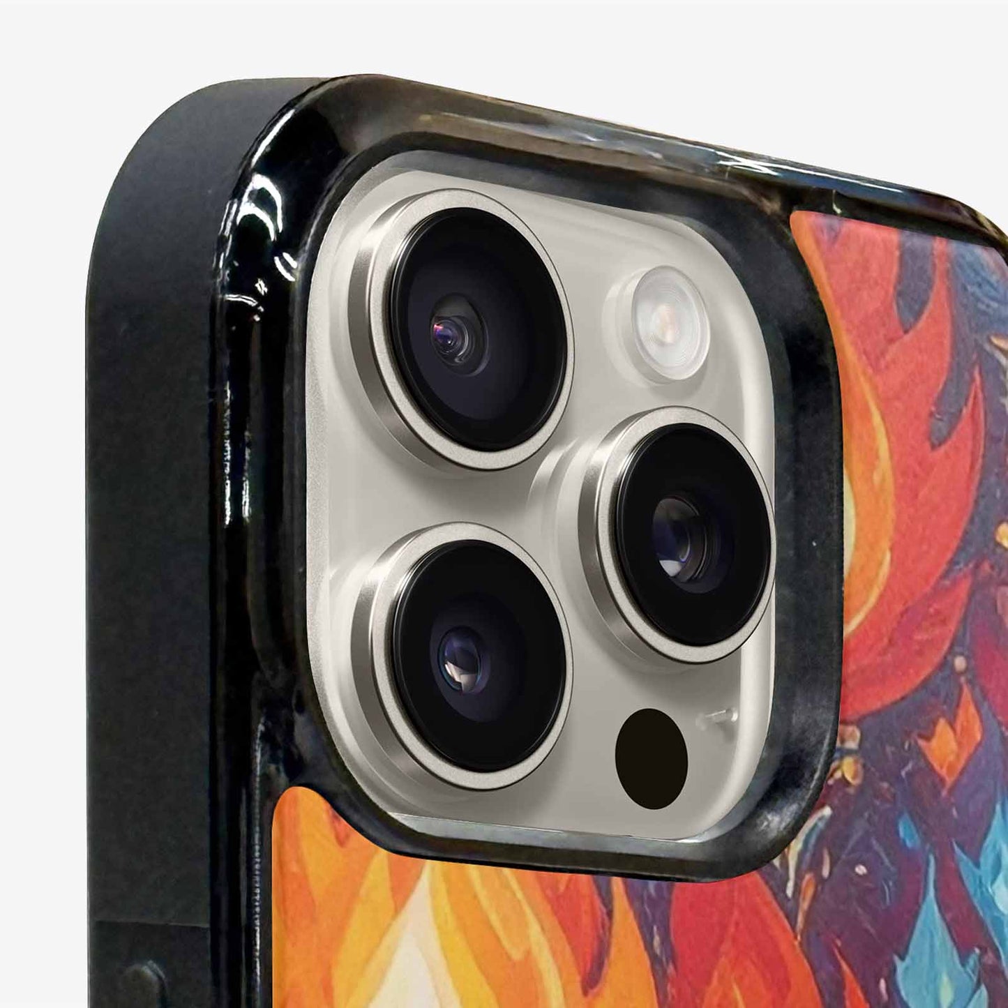 iPhone 16 Pro Case — Flame Burst Full Color Vibrant Flame, Custom Designed Case Cover