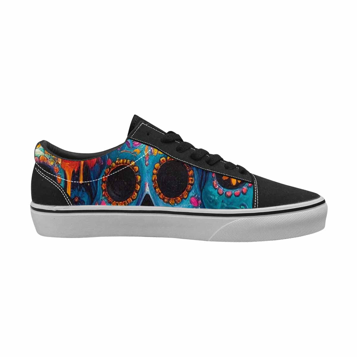 WOMEN'S Sugar Skulls Melting Sugar Lace-Up Canvas Cottagecore Custom Sneakers