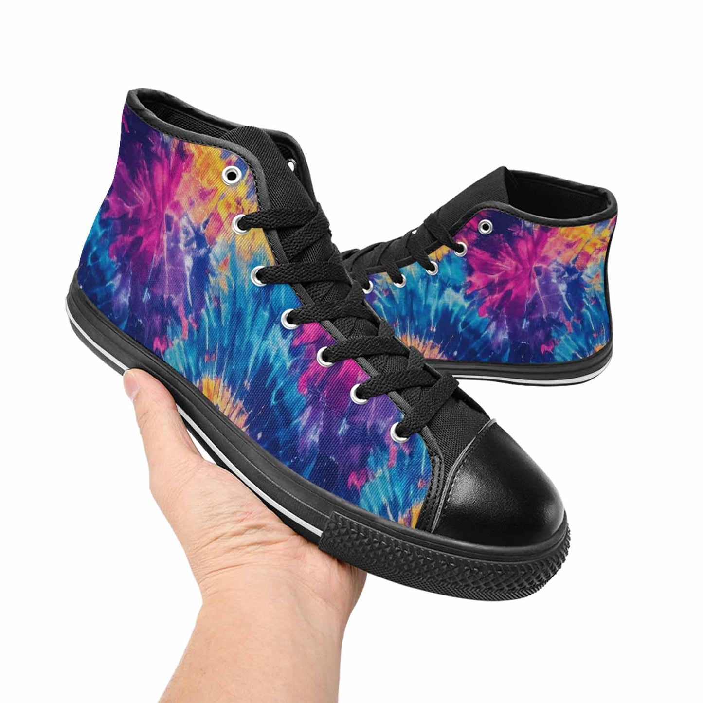 MEN'S Tie Dye Swirl High Top Canvas Grunge Sneakers