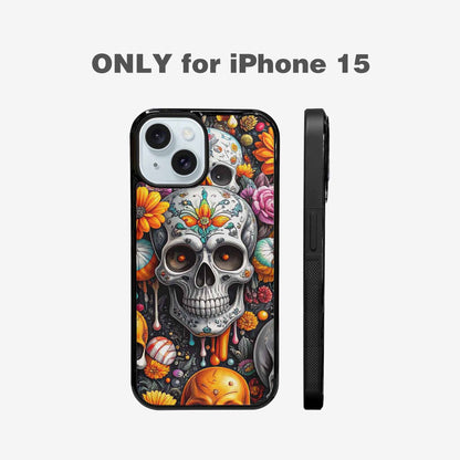 iPhone 15 Case — Greyscale Black And White Dark Black, Unique Phone Case Design