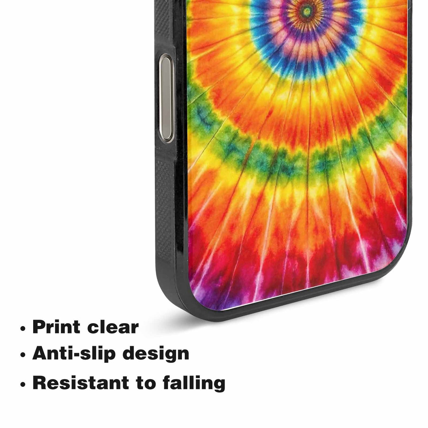 iPhone 15 Pro Max Case — Rainbow Spiral Tie Dye Custom, Custom Phone Case