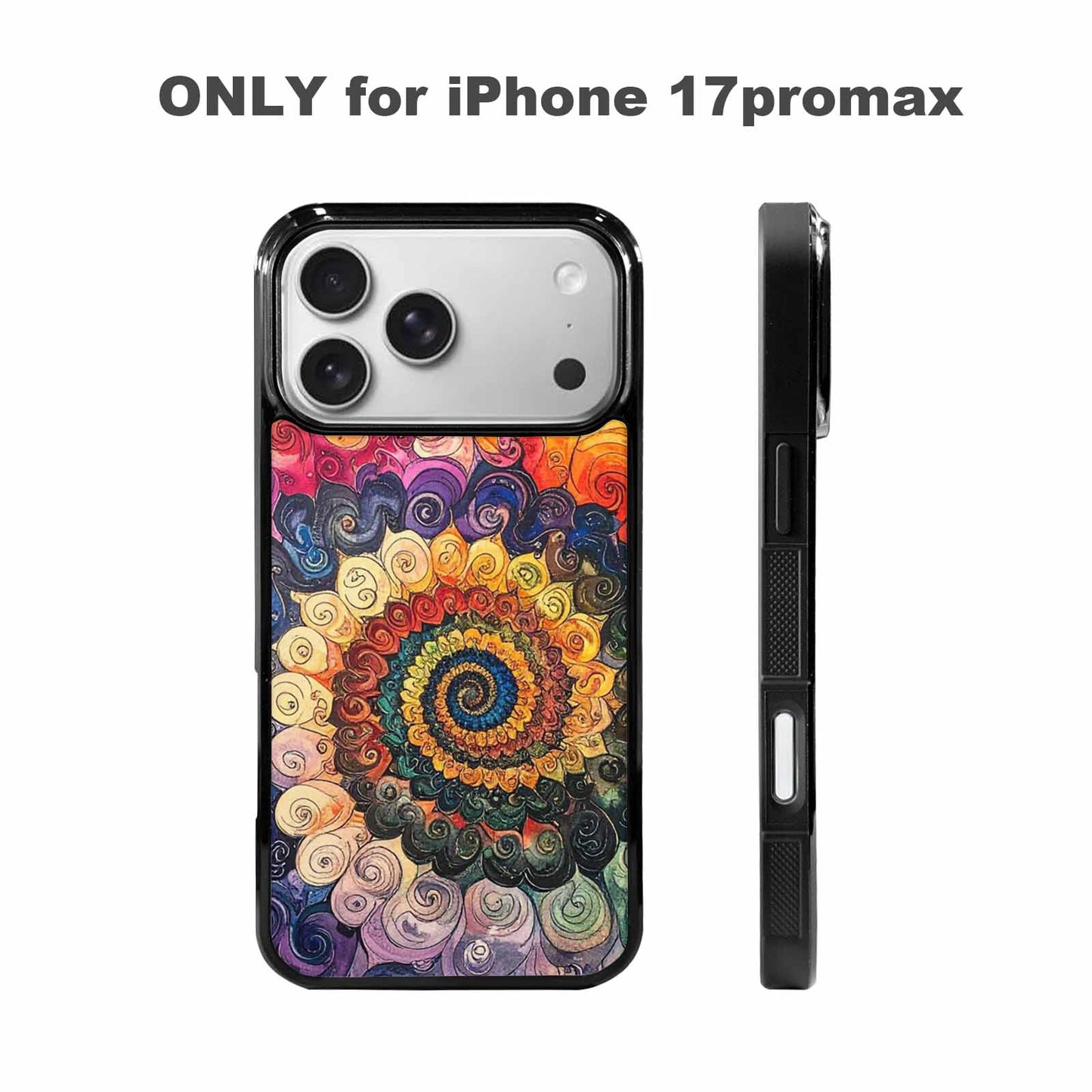 iPhone 17 Pro Max Case — Tie Dye Swirls (black Tie Dye, Unique Phone Case Design
