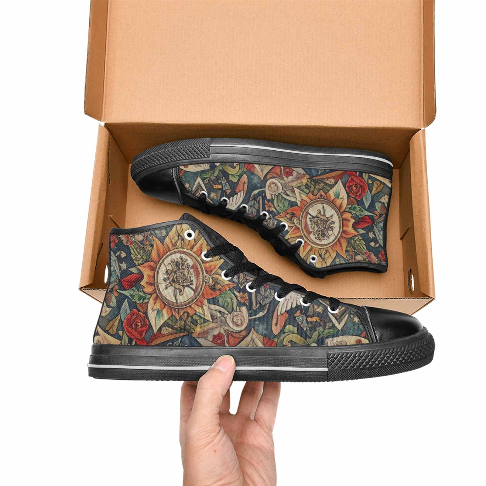 MEN'S Old School Tattoo High Top Canvas Dark Academia Sneakers