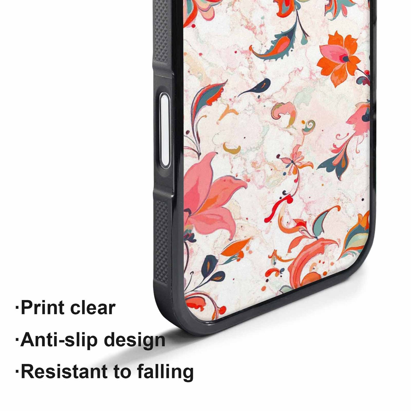 iPhone 17 Pro Case — Marble Floral, Unique Phone Case Design