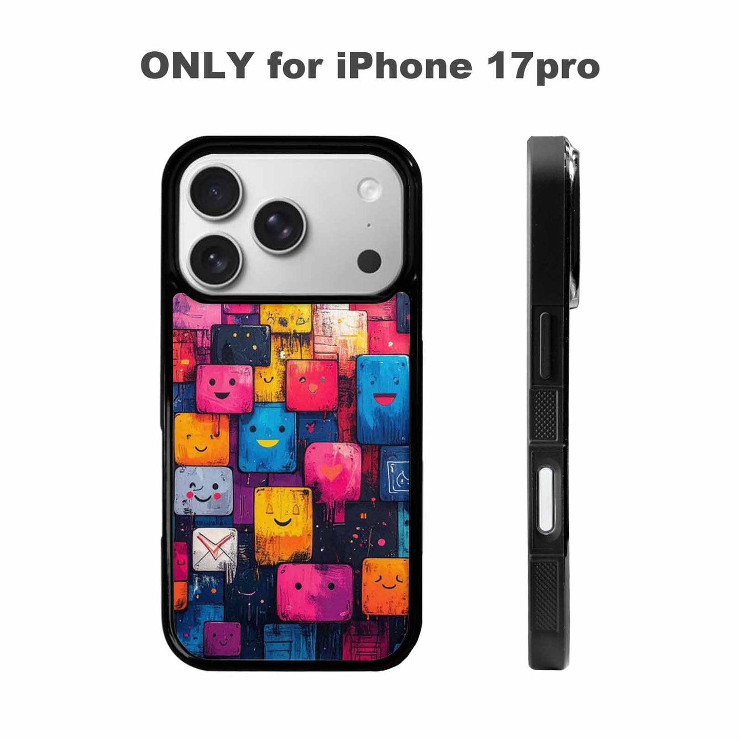 iPhone 17 Pro Case — Hand Drawn Icon Doodle Pattern Original, Custom Printed Phone Case