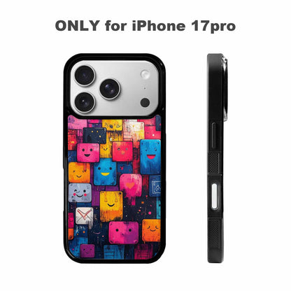 iPhone 17 Pro Case — Hand Drawn Icon Doodle Pattern Original, Custom Printed Phone Case