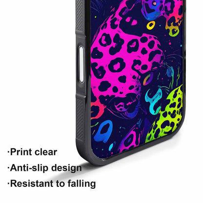 iPhone 17 Pro Case — Leopard Print Neon Seamless Pattern Animal, Custom Designed Case Cover