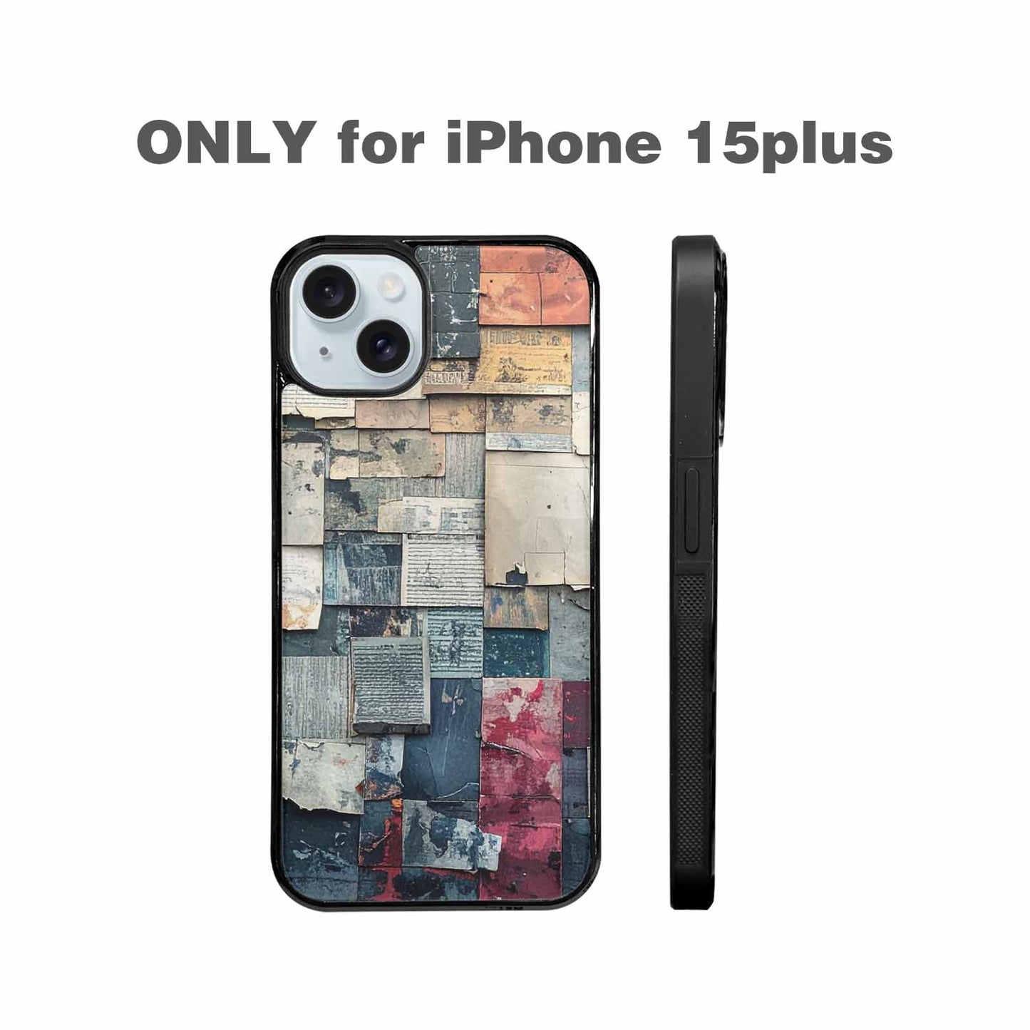iPhone 15 Plus Case — Distressed Grunge Texture Pattern Hundreds Of, Custom Made Phone Cover