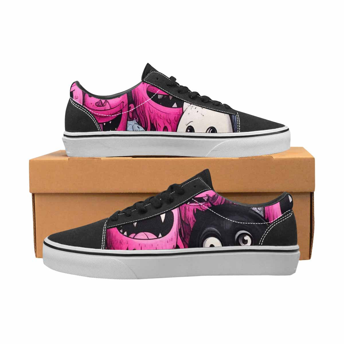 WOMEN'S Monsters (general) Lace-Up Canvas Vibrant Chaos Sneakers