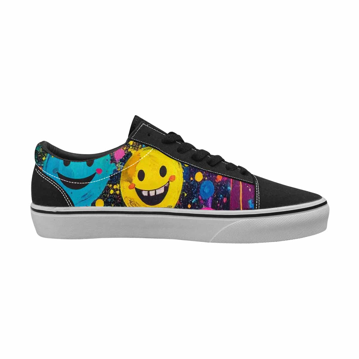 WOMEN'S Smiley Faces  Glow Lace-Up Canvas Y2K Custom Shoes