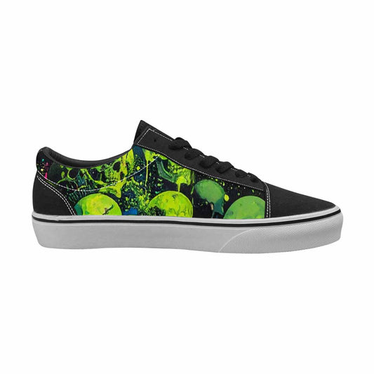 MEN'S Skeletons × Neon Green Lace-Up Canvas Aesthetic Shoes