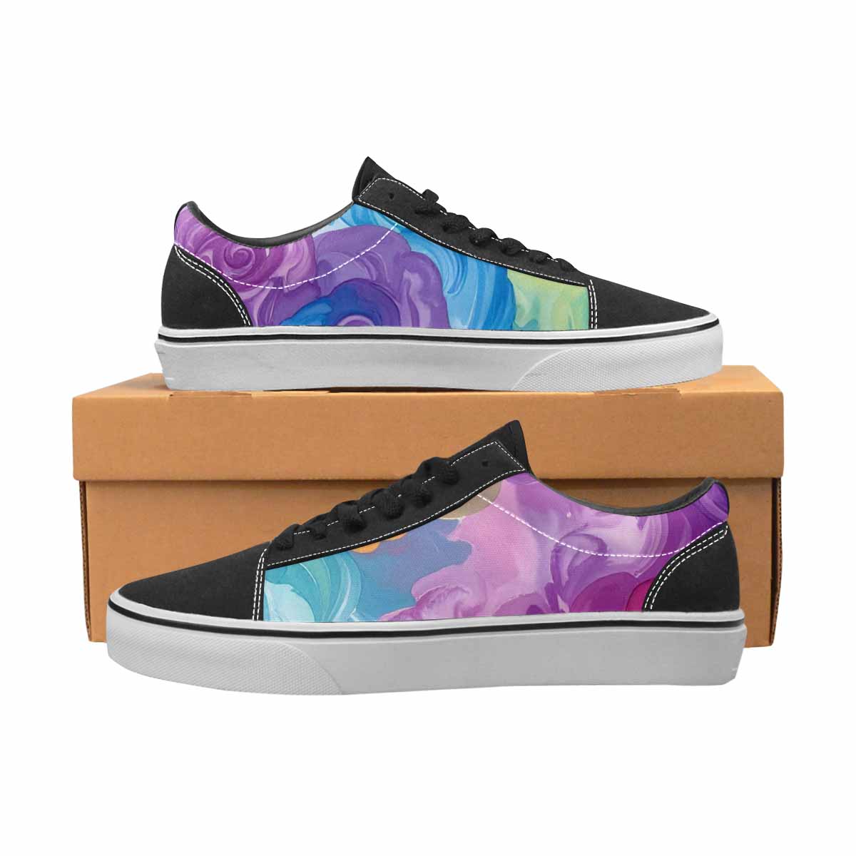WOMEN'S Tie Dye Swirls Tie Lace-Up Canvas Grunge Shoes